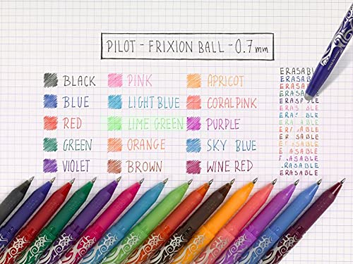 PILOT Frixion Ball 0.7 Erasable Rollerball Pen - Medium Point, Red Ink | Pack of 1 Pen + 3 Refills 5