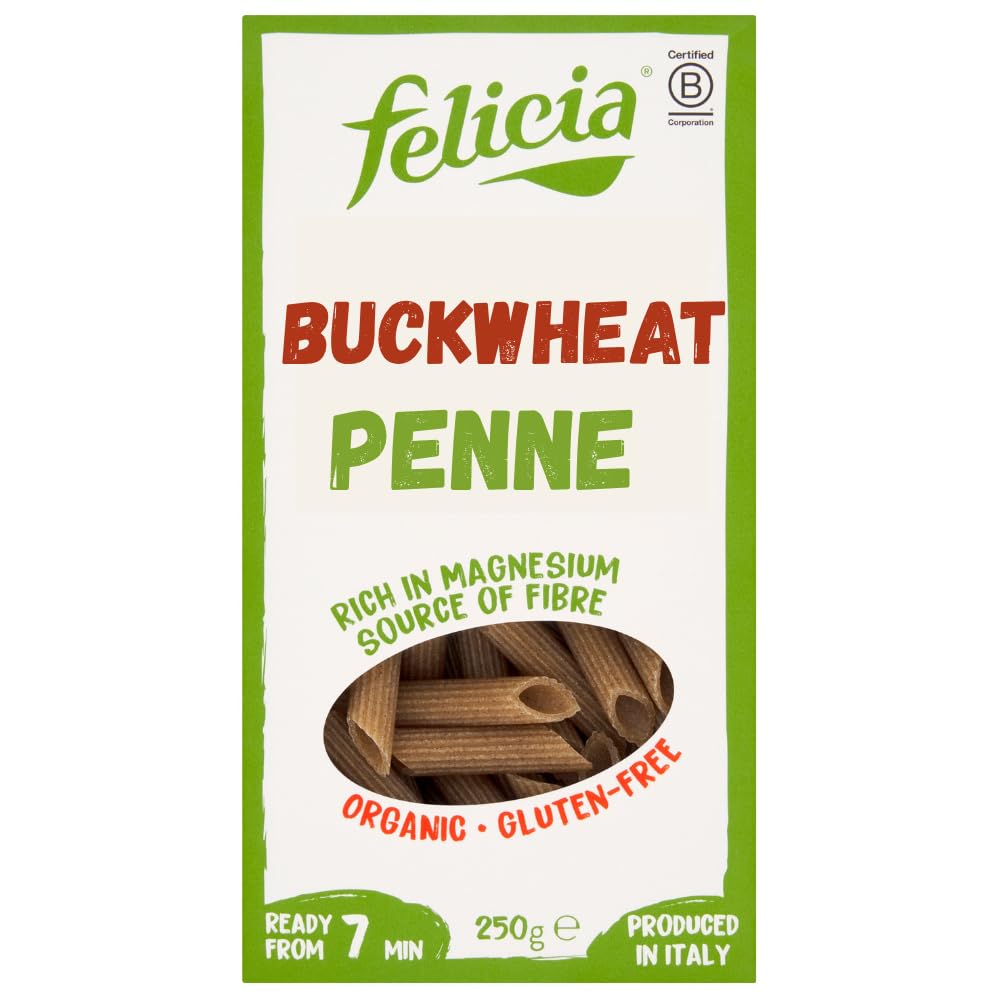 Felicia Organic Buckwheat Penne Pasta - Gluten Free, 100% Whole Buckwheat Flour, 250g 6
