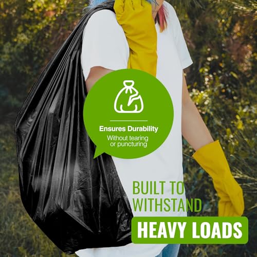 EcoBag Extra Strong Heavy Duty Refuse Sacks - 50L Recyclable Bin Bags, 50 Pack