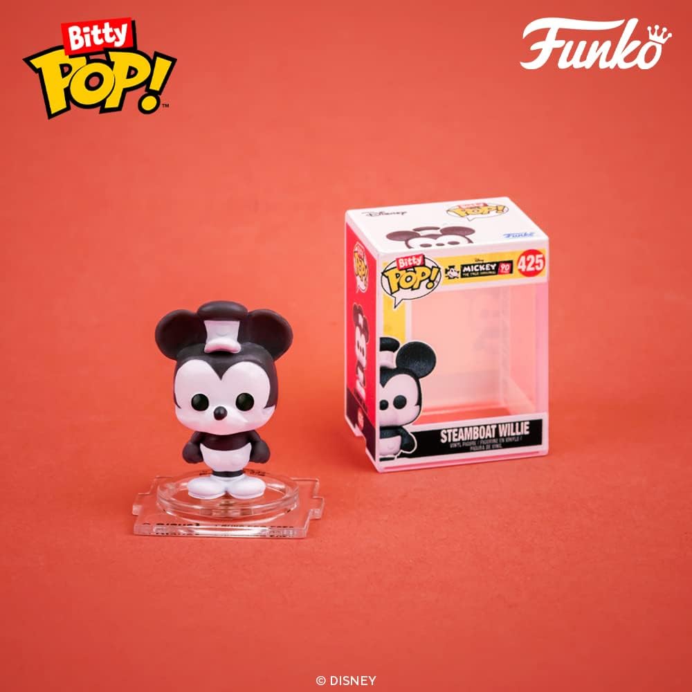 Funko Bitty POP! Disney - Mickey Mouse, Minnie Mouse (Pink Dress), Pluto & Mystery Figure Vinyl Set 2