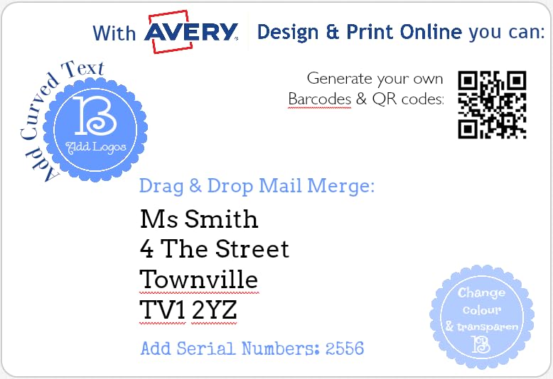 AVERY Self Adhesive Address Mailing Labels for Laser Printers, 24 Labels/Sheet, 2400 Labels Total, White (L7159) 2
