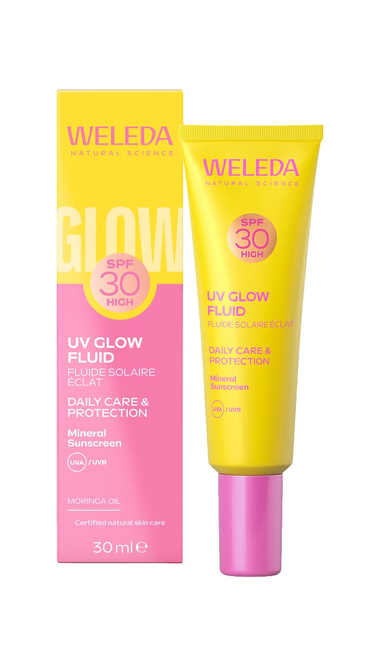 WELEDA UV Glow Fluid SPF 30 - Moringa Oil & Glow Pigments, 30 ml
