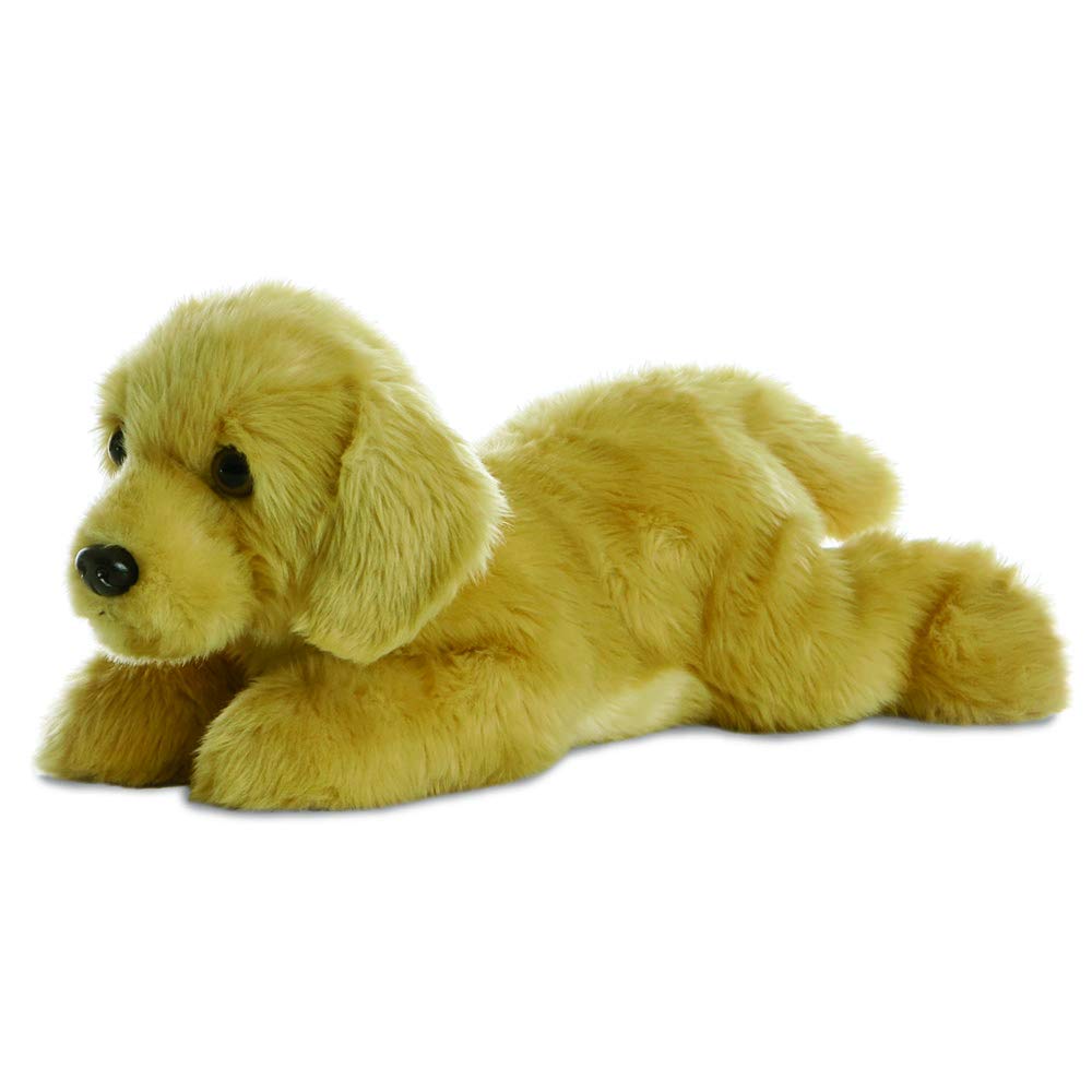 AURORA Flopsies Golden Labrador Stuffed Animal - 12in, Brown, Bean Bag Body