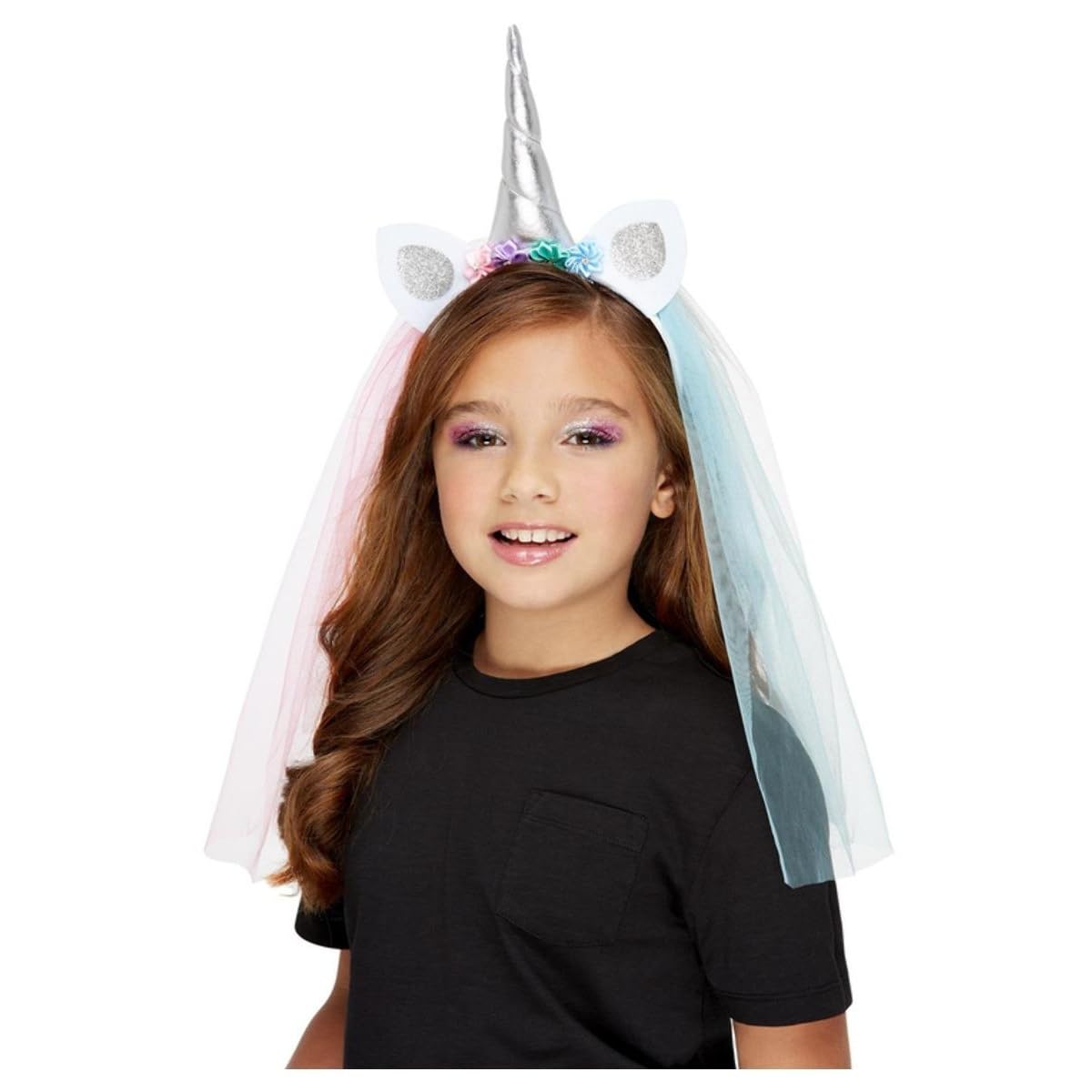 Smiffys Unicorn Pastel Headband with Veil 2