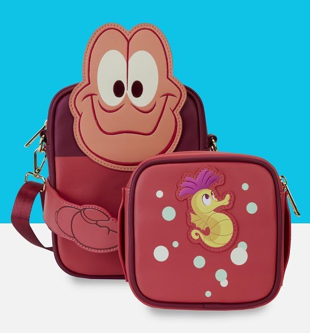 Loungefly Disney The Little Mermaid 35th Anniversary Sebastian Crossbuddies Bag