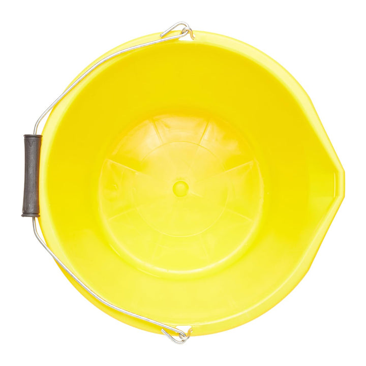 ProDec - Heavy Duty 14 Litre Yellow Plastic Builders Bucket