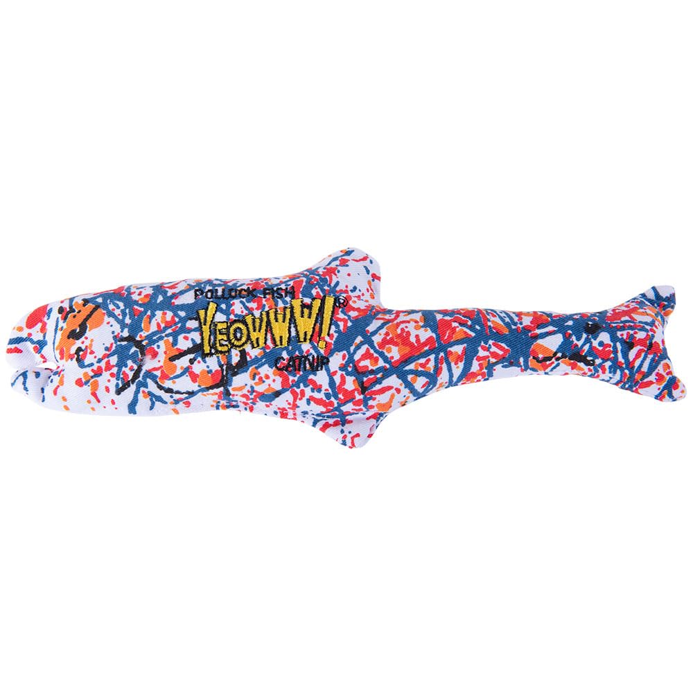 YEOWWW Pollock Fish Cat Toy - 100% Organic American Catnip Filling | Heavy Duty Cotton 1