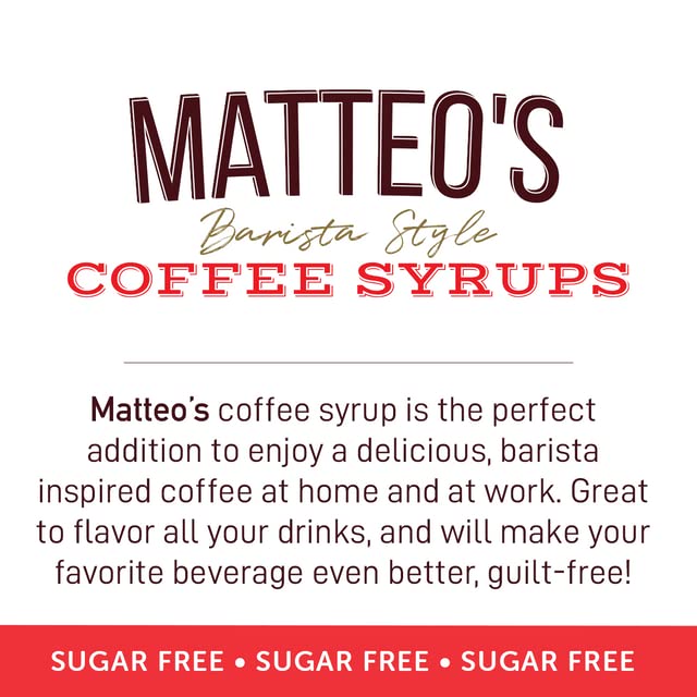 Matteo's Sugar Free Vanilla Coffee Flavoring Syrup | 0 Calorie, Keto Friendly | 750 ml 8