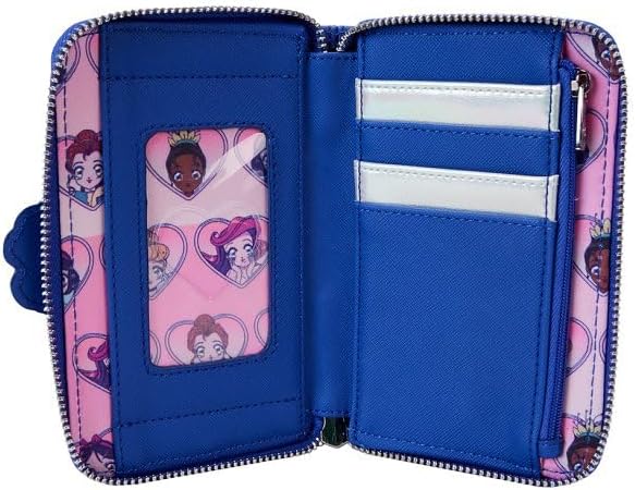 Loungefly Disney Princess Manga Style Zip Around Wallet Blue