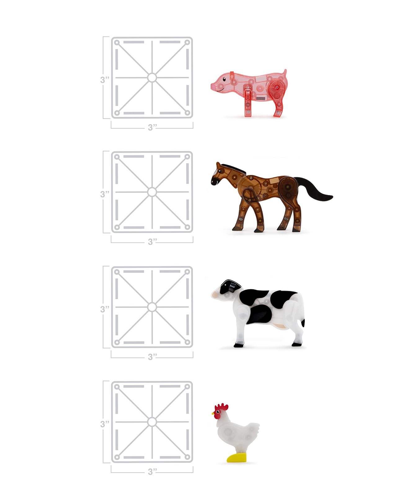 MAGNA-TILES Farm Animals 25-Piece Magnetic Construction Set - Ages 3+ 10