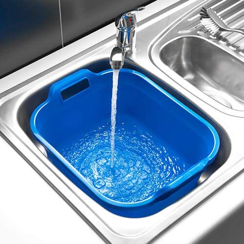 Addis 517951 Large Rectangular 10L Washing Up Bowl with Handles - Cobalt Blue 2