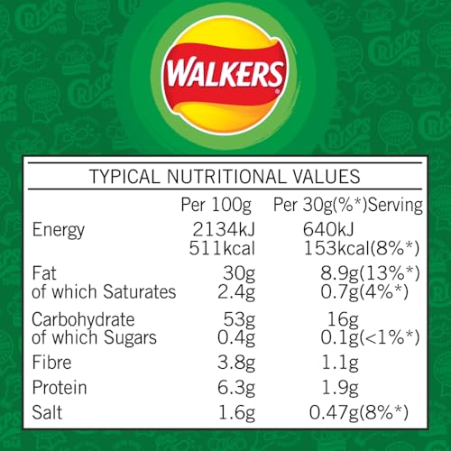 Walkers Salt & Vinegar Crisps 150g Sharing Bag