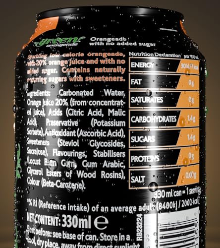 Green Cola - Green Orangeade Sparkling Soft Drink (4 x 330ml)