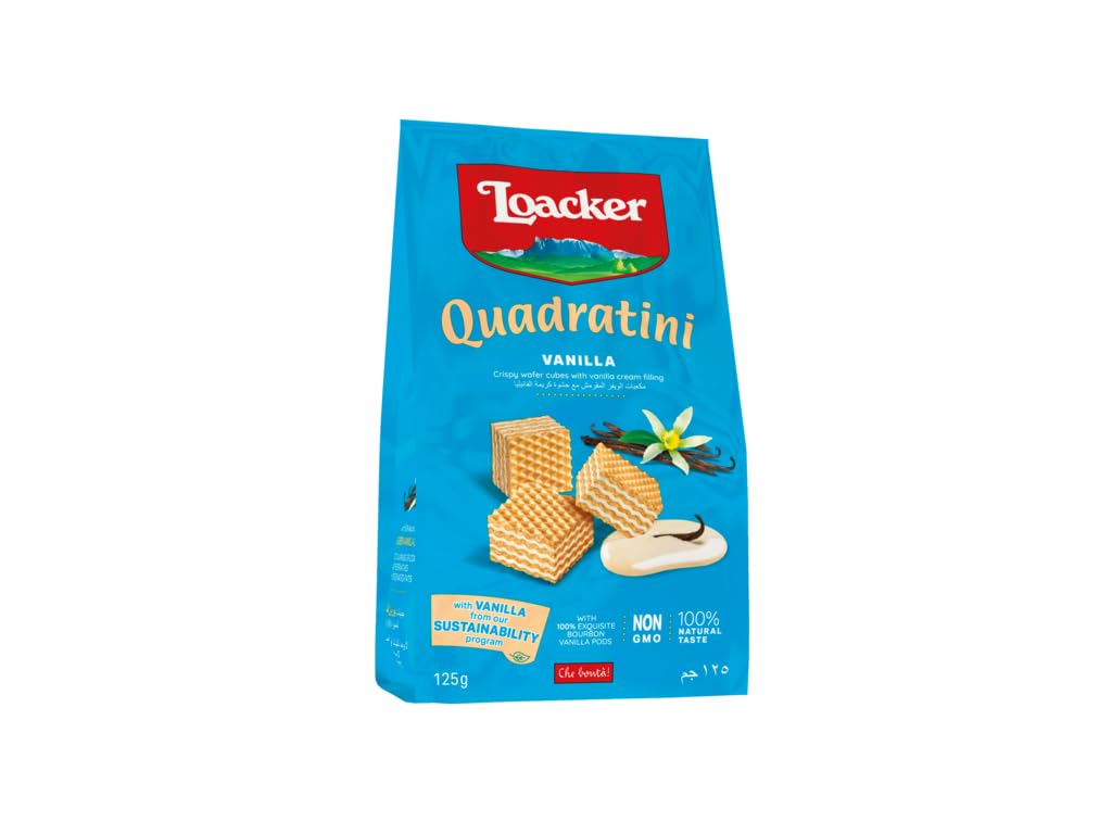 Loacker Vanilla Quadratini Wafers - Delicate Vanilla Cream Filling | 125g 1