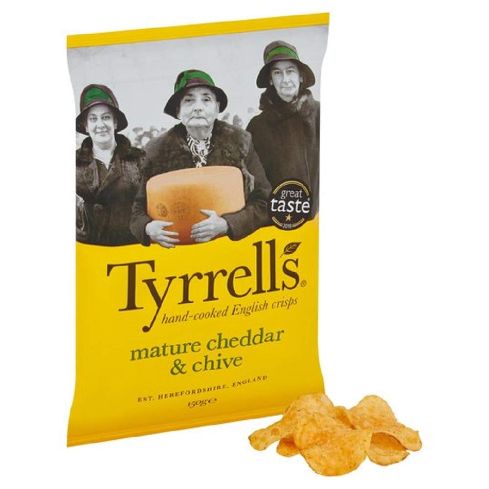 Tyrrells Cheddar Cheese and Chive Crisps - Gluten Free | 150g Bag 2