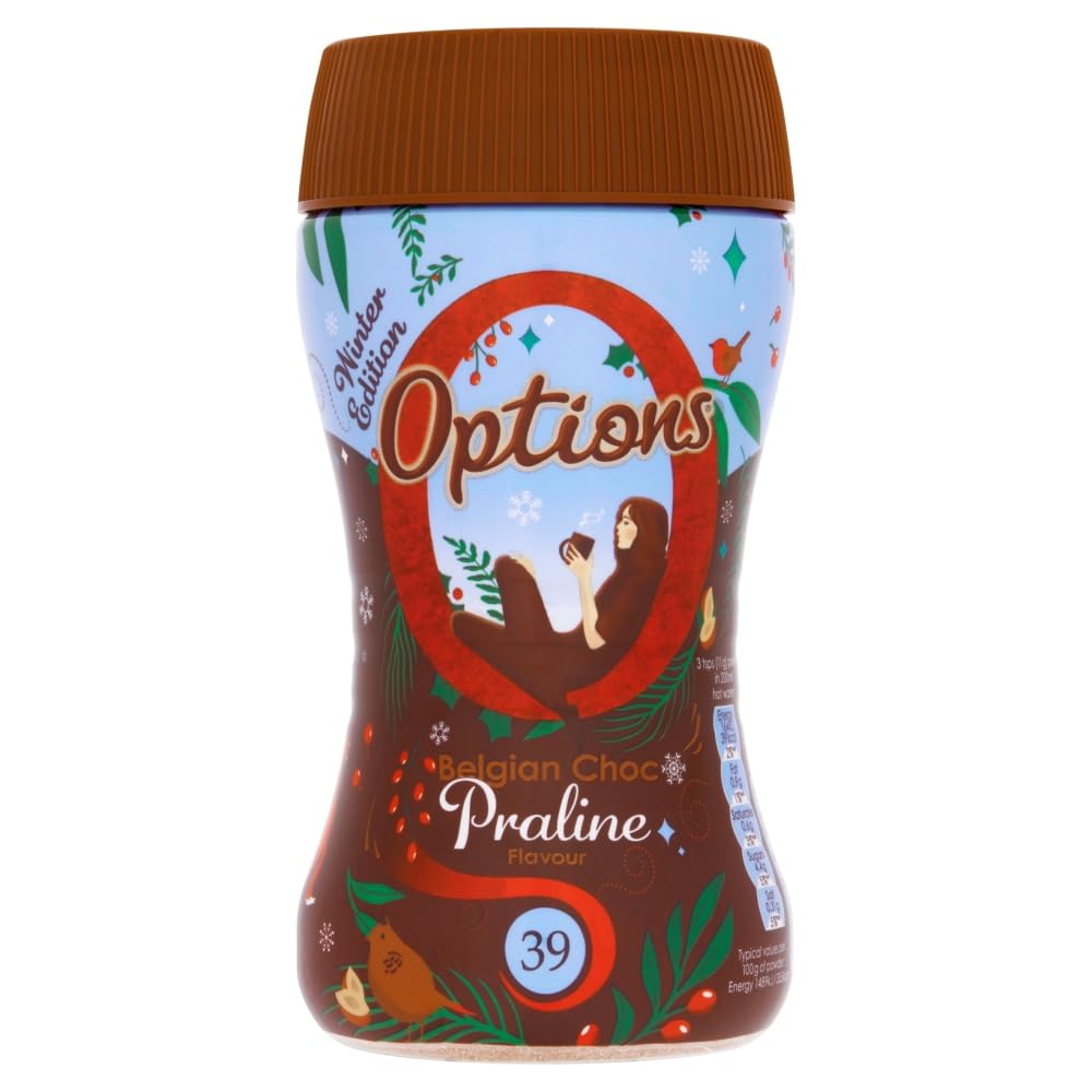Options Hot Chocolate - Belgian Chocolate & Praline Flavour Instant Drink Powder | 220g