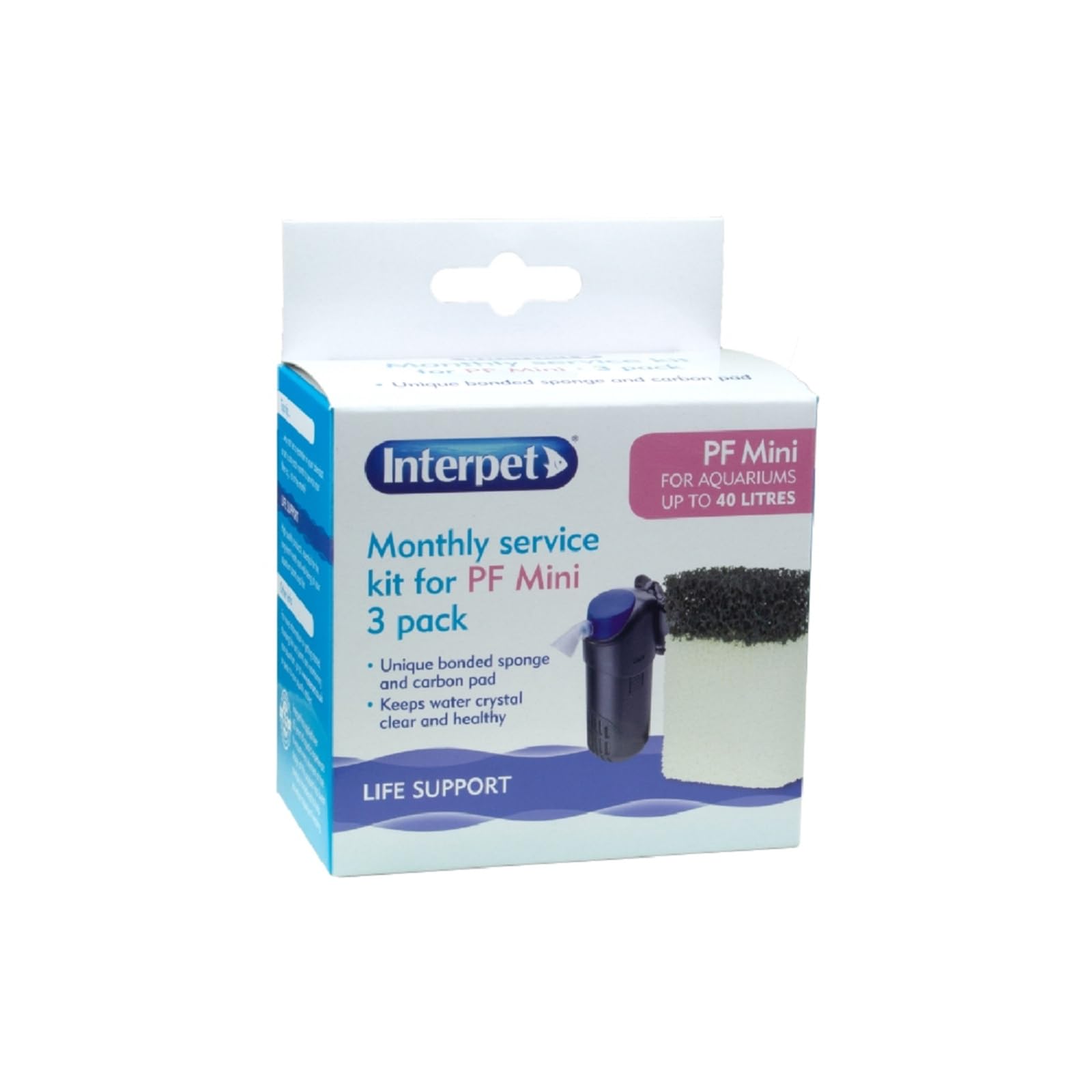 Interpet Monthly Service Kit for PF Mini Aquarium Power Filter | Replacement Sponges & Carbon 1