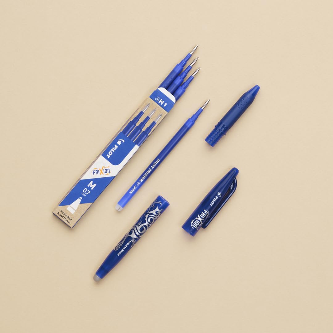 PILOT FriXion Ball Erasable Rollerball Pen - 0.7mm Tip | Pack of 5 Black Ink Pens 8