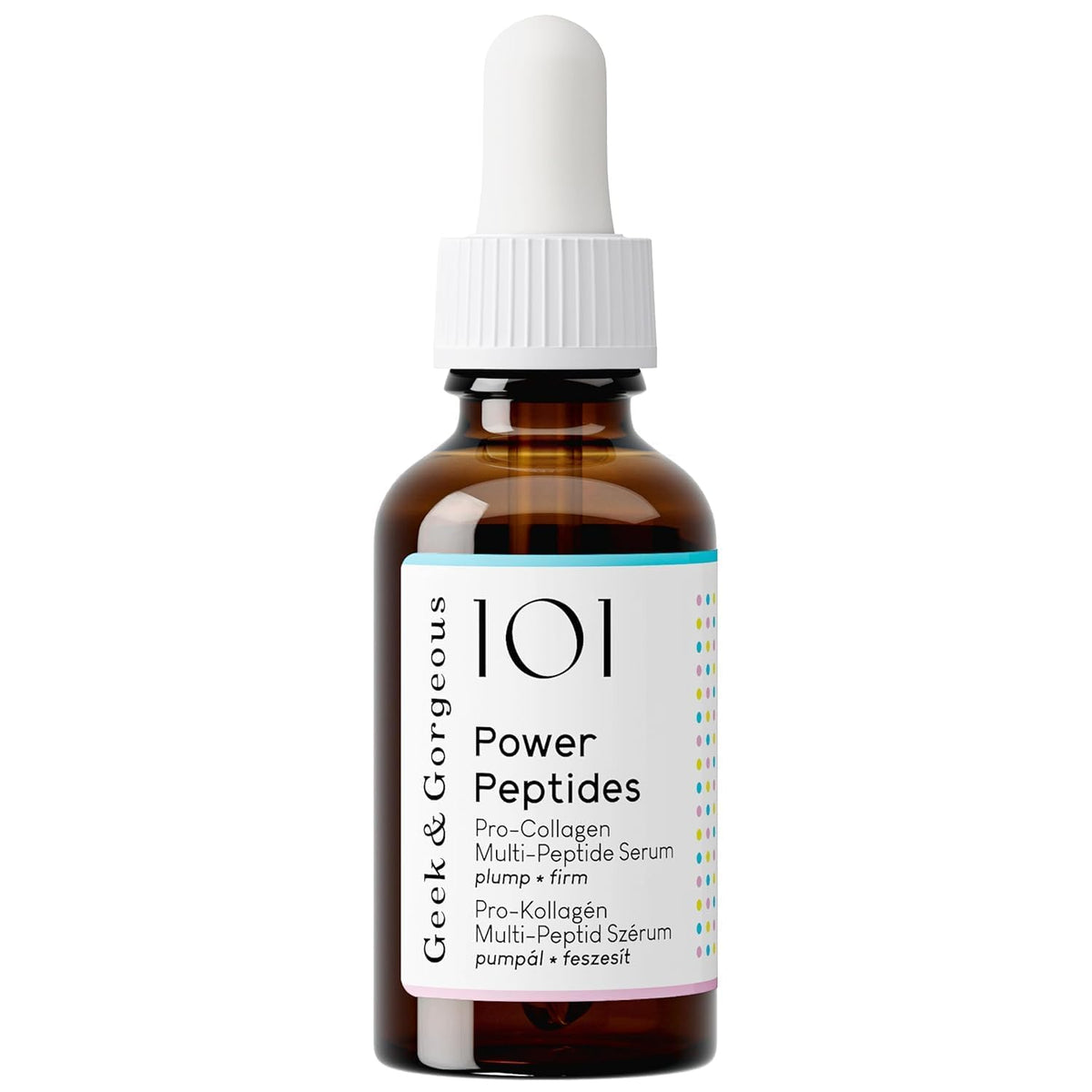 Geek & Gorgeous Power Peptides Serum - Anti-aging, Reduces Wrinkles, Boosts Collagen, Hydrating, 30 ml