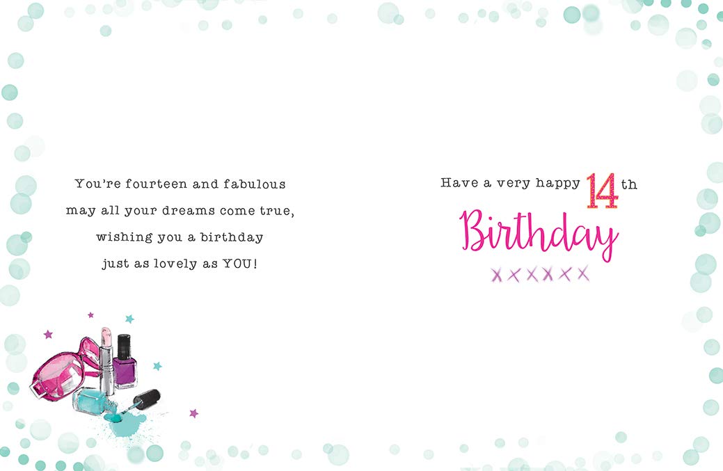 Piccadilly Greetings Traditional Juvenile Birthday Card Age 14 F - 8 x 6 in