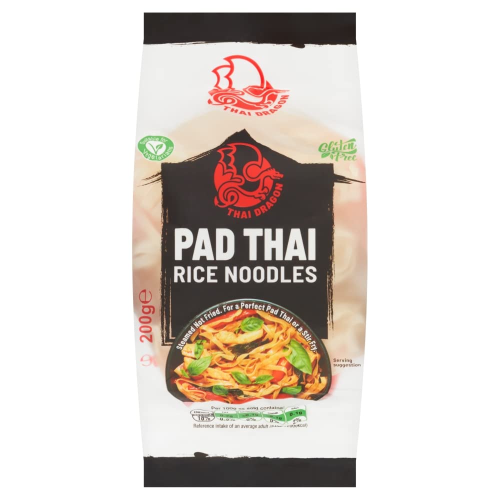 Thai Dragon Pad Thai Rice Noodles - Steamed Not Fried | Gluten Free | 200g