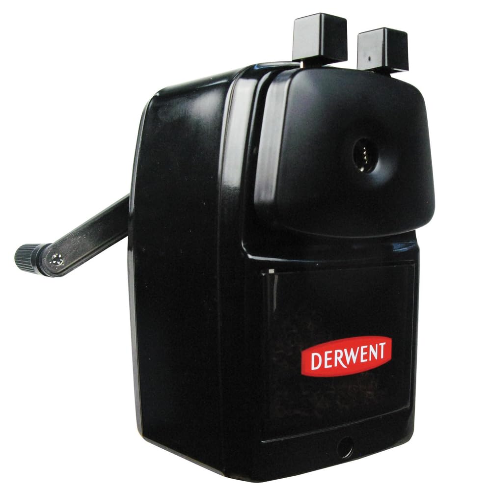 Derwent Manual Helical Pencil Sharpener - Super Point | Desk Clamp | Black