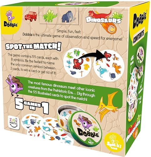 Asmodee Dobble Dinosaurs Card Game (ASMDOBDIN07EN)