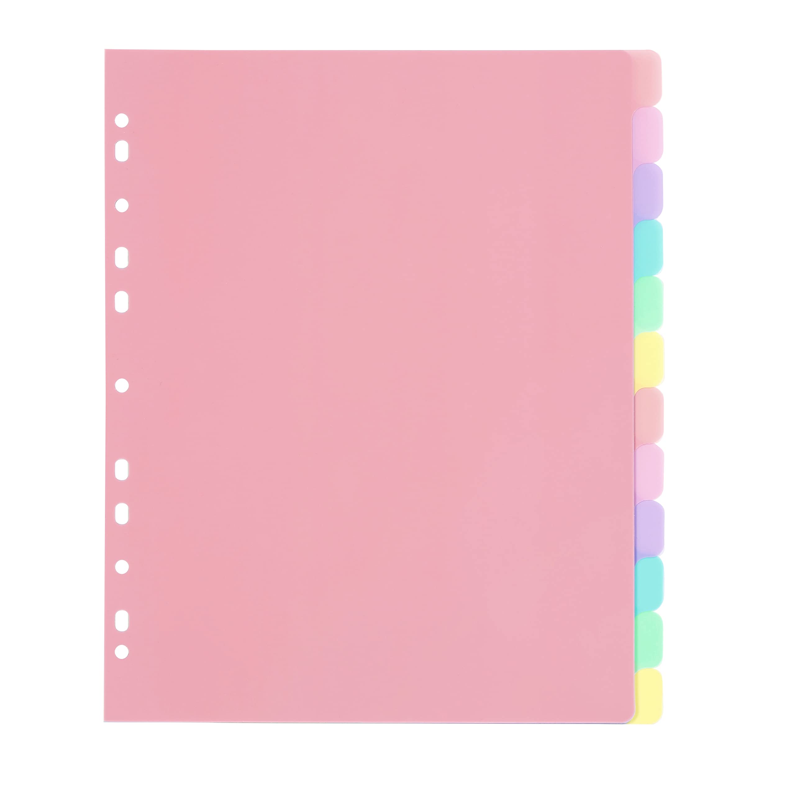 Viquel Plastic Binder Dividers - 12 Pack Rainbow Pastel Maxi Format for A4+ | Durable Polypropylene 3