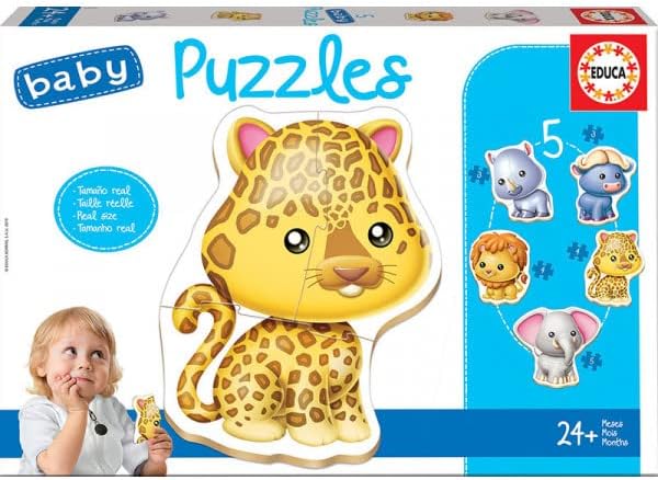 ANIMALES SALVAJES BABY PUZZLES.(5 PUZZLES/3,4,5 PZAS)