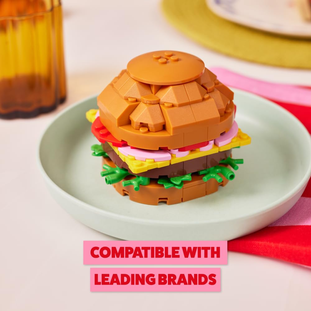 MAX Premium Snacks Building Bricks - Hamburger Collectible Toy Set for Ages 3+ 2