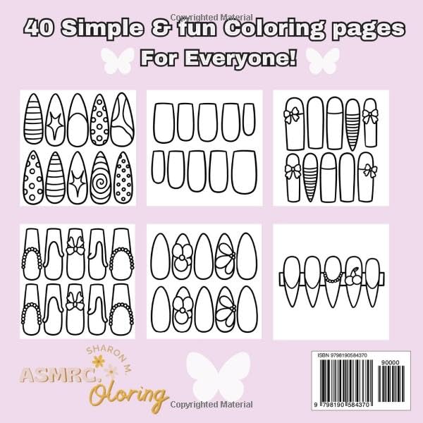 Nailed It: Bold & Easy Designs for Relaxing Coloring - Nail Art Colouring Book - 40 Designs - 80 Pages