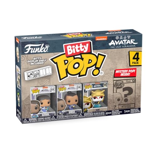 Funko Bitty POP! Avatar: The Last Airbender Mystery Mini Figure 4 Pack | 0.9 Inch Collectable | Stackable Shelf Included 18