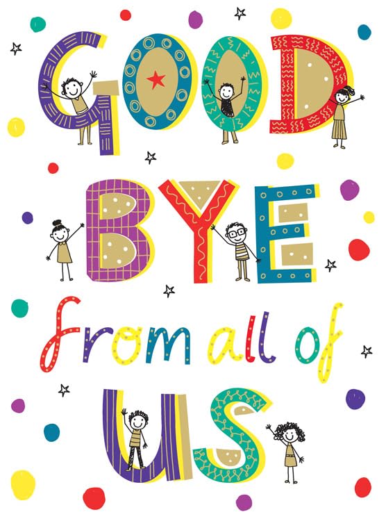 Piccadilly Greetings Goodbye From All Of Us Large Greeting Card | A4 Size | Monochrome 1