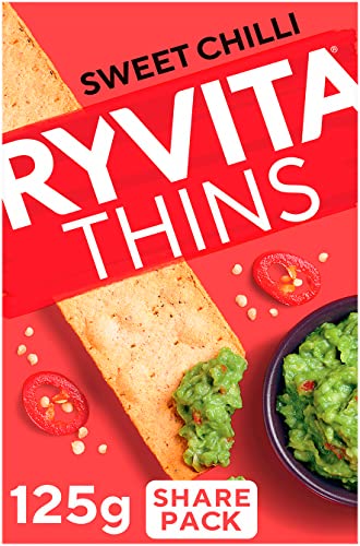 Ryvita Sweet Chilli Thins | Crispy Flatbreads for Dipping, Snacking & Sharing | Source of Fibre | 6 x 125g 8