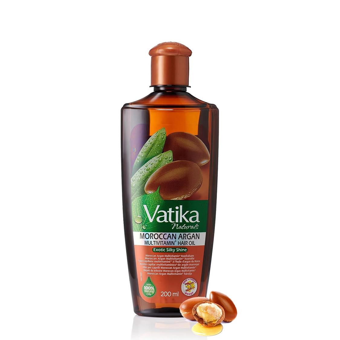 Vatika Naturals Argan Enriched Hair Oil - Silky Softness & Shine | 200 ml