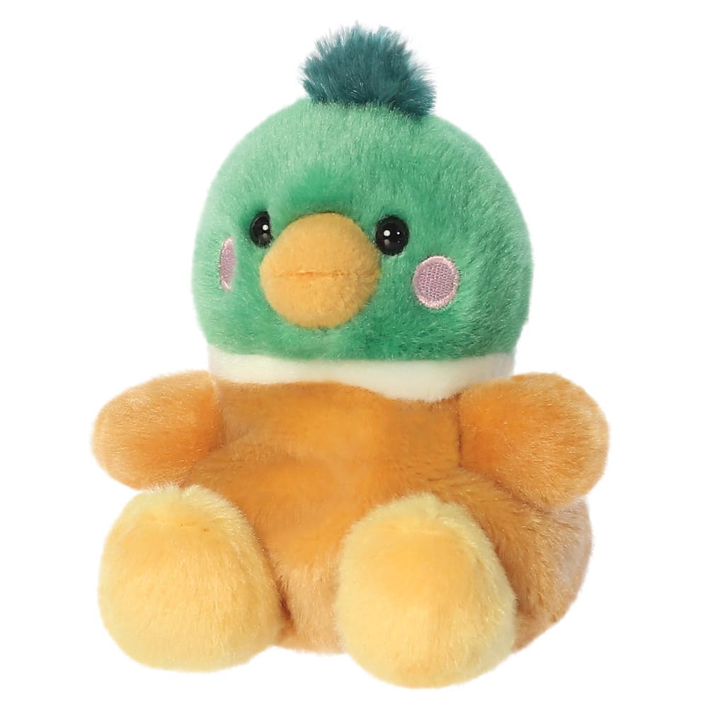 Palm Pals Puddles Mallard Duck Soft Toy - 13cm Bean-Filled Plush, Ages 0+ 2