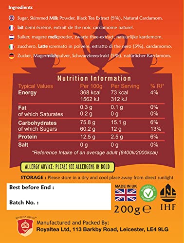 Royal Chai Premium Instant Karak Chai (Sweetened) - 10 Count Box