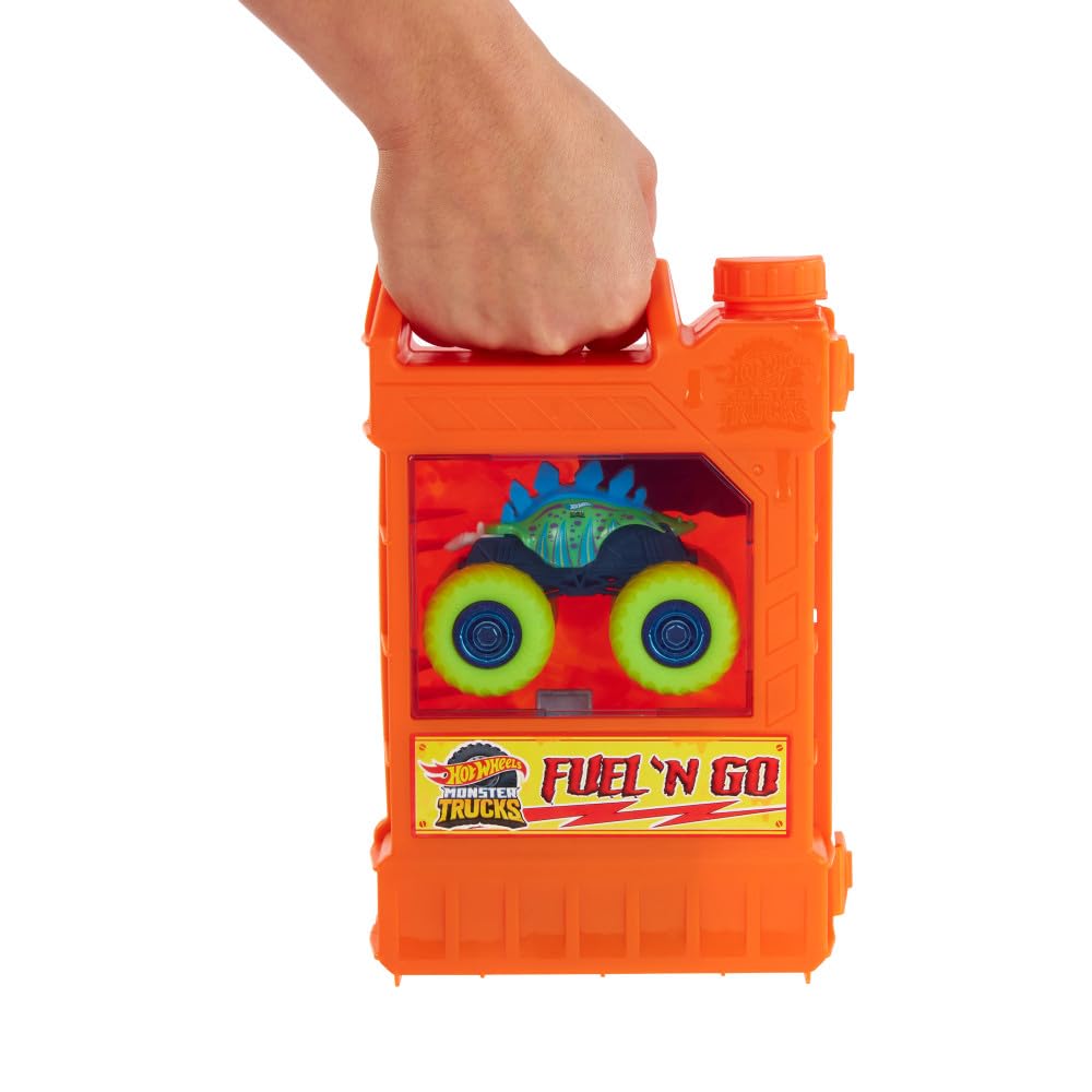 Hot Wheels Monster Trucks Fuel N' Go Gas Can Playset - 1:64 Scale Action Vehicle Set for Kids 2
