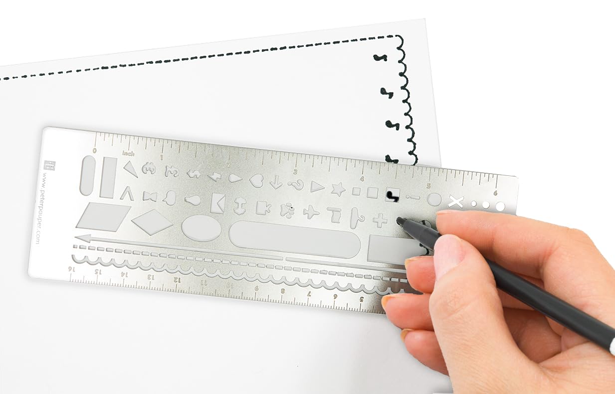 Peter Pauper Press Metal Stencil Bookmark - Silver | 181x64x3mm | Multipurpose Tool 2