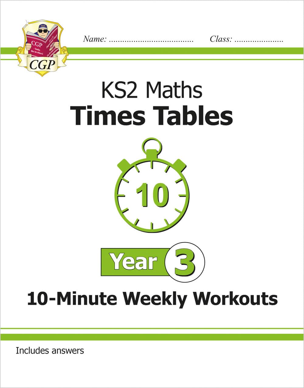 CGP KS2 Maths: Times Tables 10-Minute Weekly Workouts - Year 3 Study Aid | Ages 7-8 | 88 Pages 1