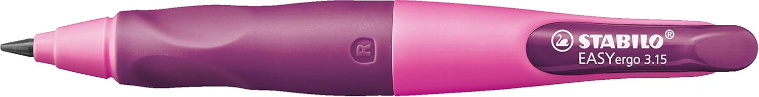 Handwriting Pencil - STABILO EASYergo 3.15 Right Handed Pink/Lilac + Sharpener 6