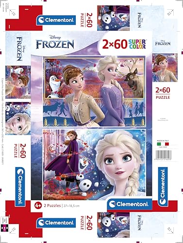 Clementoni Frozen 2 Supercolor Puzzle for Children - 2 x 60 Pieces (21609)