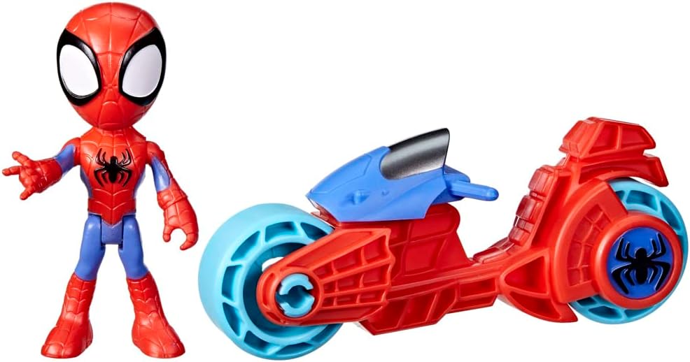 Marvel Spidey and His Amazing Friends Spidey Action Figure with Toy Motorcycle - Ages 3+ 2
