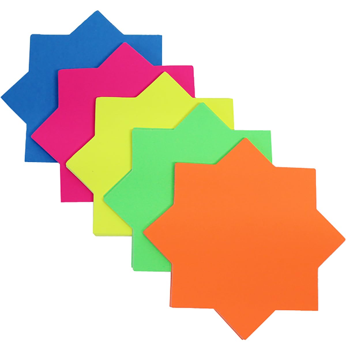 Bright Ideas Fluorescent Stars Message Signs - Pack of 30, 4 Inch, Assorted Neon Colors