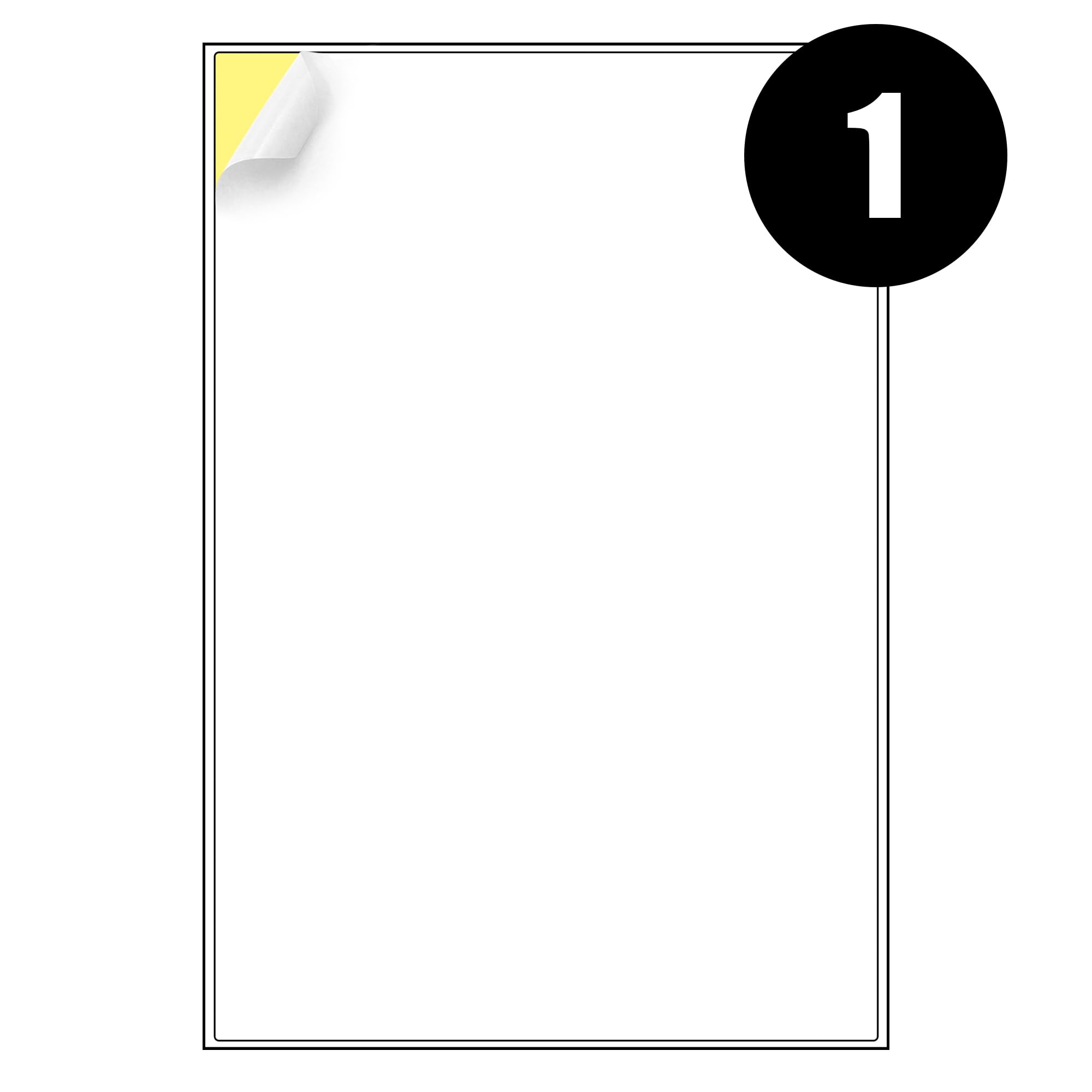iSOUL Printable Printer Labels - 1 Label Per A4 Sheet, 50 Sheets Matte Self Adhesive Paper for Inkjet/Laser