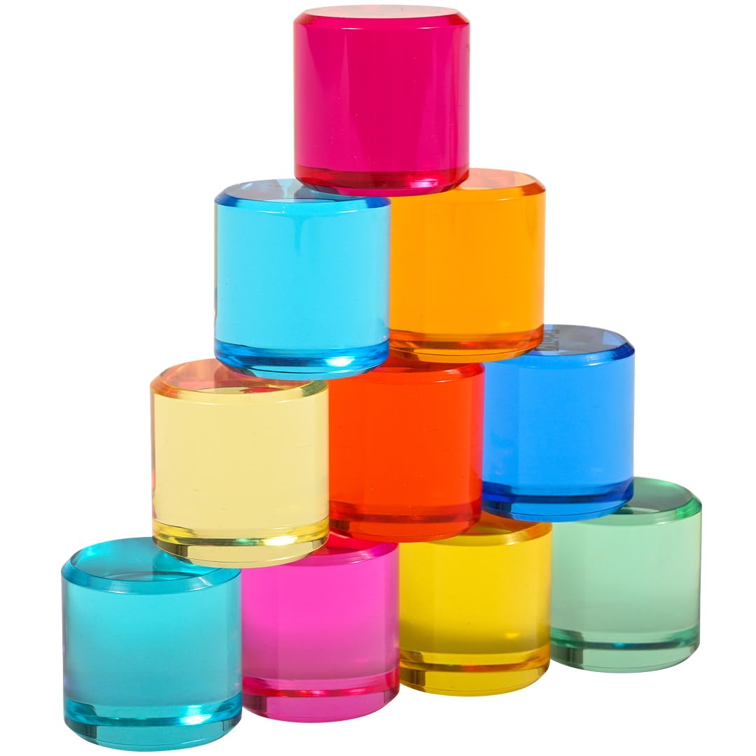 tickit Gem Circles - 10 Acrylic Gemstones for Sensory Play, Stacking & STEM Learning | Ages 3+ 1