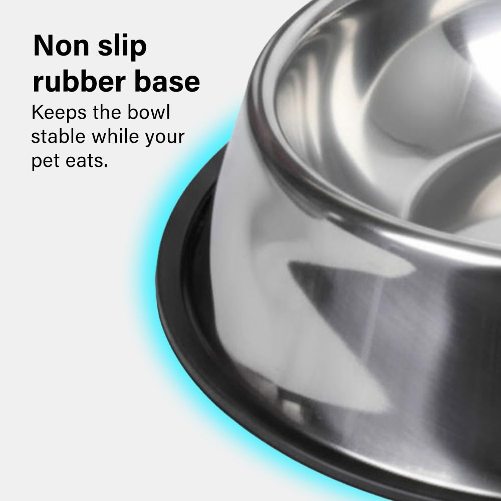Vivo Technologies Stainless Steel Pet Bowl - 780ml Capacity | Nonslip Base | Large Dog 4