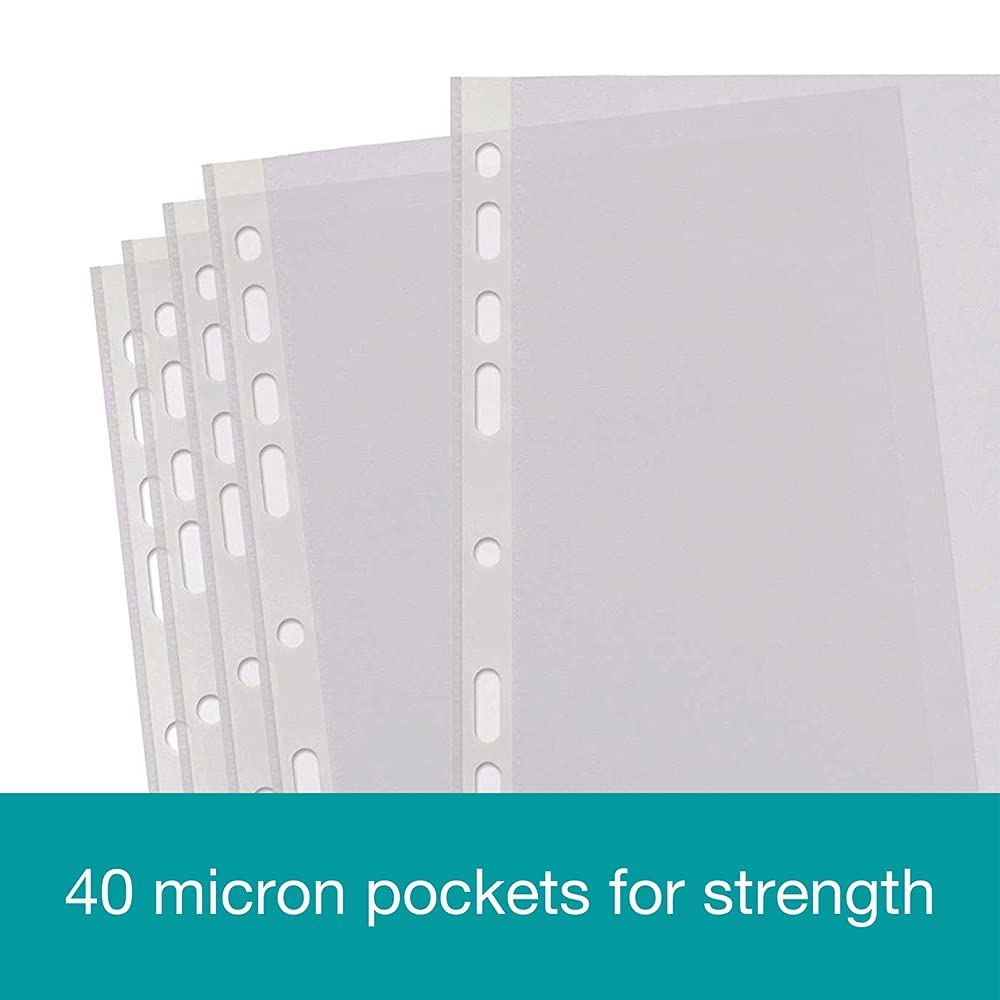SUMMIT Punched Pockets A4 - Clear Embossed Finish | Universal Multi-Punch | 100 Pack 7