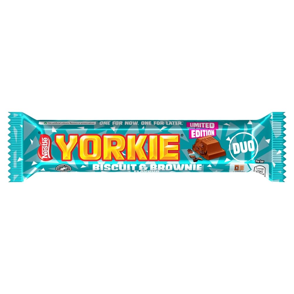 Yorkie Duo Brownie 66g - Milk Chocolate with Chunky Brownie Flavour and Biscuit Pieces 1