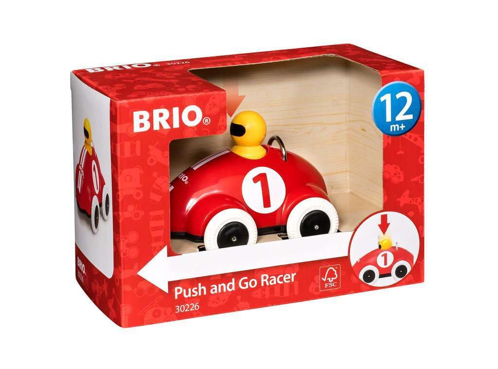 BRIO Push & Go Racer Toddler Toy - Multicoloured Wooden Infant Push-Along Car for Ages 12 Months and Up 1